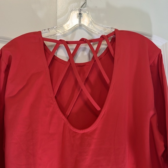 NY & Co Coral Red BodyCon Dress- size XXLarge - Picture 4 of 7